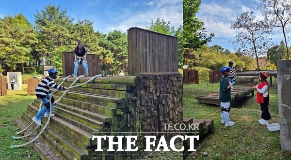 독립군체험학교 초등단체 야외훈련체험 사진. /독립기념관