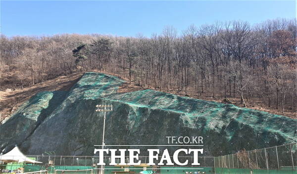 세천체육공원 급경사지 안전시설 설치사업 준공 모습./대전 동구