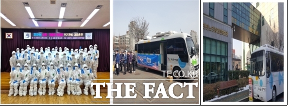 신종재출현 감염병 위기대응 훈련(왼쪽) 및 찾아가는 결핵검진사업 /인천시