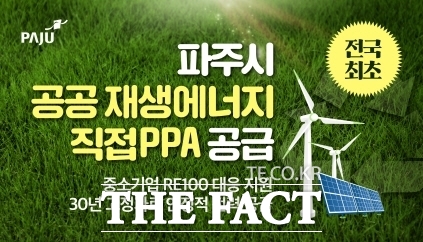 경기 파주시가 전국 최초로 추진하는 공공 재생에너지 직접전력구매계약(PPA) 사업 안내 포스터./파주시