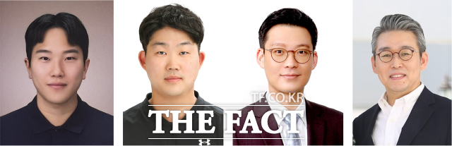인하대 생명공학과 김응수·백영빈 교수 연구팀. (왼쪽부터) 장광진 바이오시스템융합학과 석사 졸업생, 박흥순 바이오시스템융합학과 석·박사 통합과정 졸업생, 백영빈 교수, 김응수 교수 /인하대
