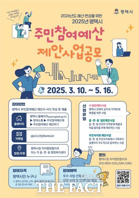 2025년도 주민참여예산 제안사업 공모 안내포스터./평택시