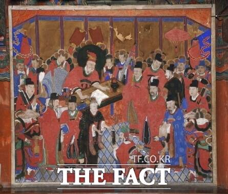 8개월간 보존처리가 이뤄질 예정인 경기 파주시 보광사 대웅보전의 보광사 대웅보전 현왕도 /파주시