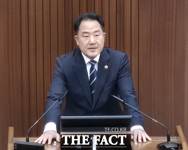 상병헌 의원이 19일 열린 세종시의회 제97회 정례회 제4차 본회의에서 5분 자유발언을 하고 있다. /김형중 기자