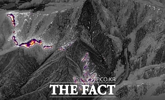 이용석 산림청 보은국유림관리소 주무관이 산불 진화지역을 찍은 드론 영상 /중부지방산림청