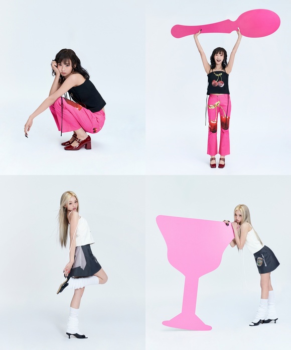 그룹 유니스의 진현주(상단)와 젤리당카의 두 번째 미니 앨범 SWICY 콘셉트 포토 스위시 쿡 버전이 공개됐다. /F&F엔터테인먼트