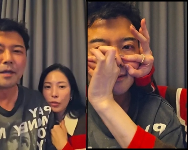 방송인 전현무(왼쪽)와 배우 보아의 한밤중 취중 라이브 방송이 논란으로 번졌다. /전현무 SNS 라이브방송 캡처