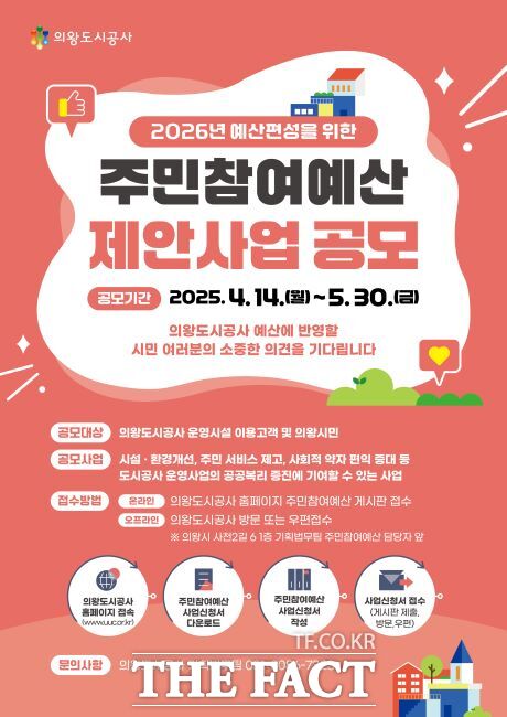 주민참여예산 제안사업 공모 안내문./의왕도시공사