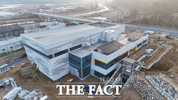 계룡시 국민체육센터 공사 현장 전경 /계룡시