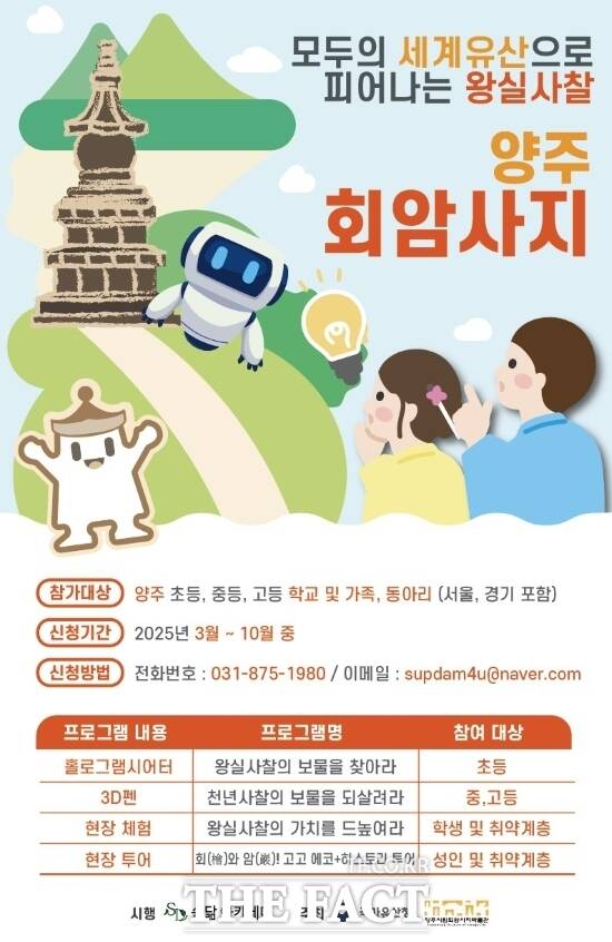경기 양주시의 2025년 지역 국가유산 교육 활성화 사업 안내 포스터./양주시