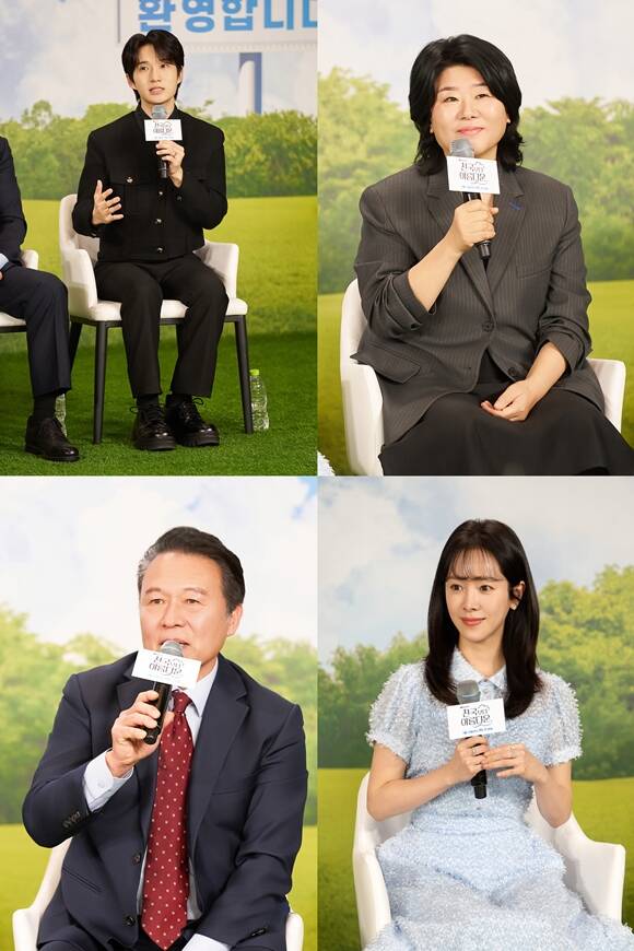 배우 류덕환 이정은 한지민 천호진(왼쪽 위부터 시계방향)이 출연하는 천국보다 아름다운은 80세 모습으로 천국에 도착한 이해숙(김혜자 분)이 30대 모습으로 젊어진 남편 고낙준(손석구 분)과 재회하면서 벌어지는 현생 초월 로맨스다. /JTBC