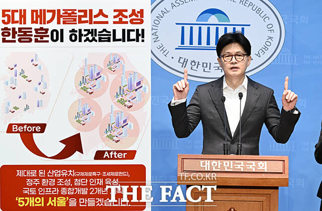 한동훈 국민의힘 대선 경선 후보가 22일 오전 서울 여의도 국회 소통관에서 정책 비전을 발표하고 있다. /국회=박헌우 기자