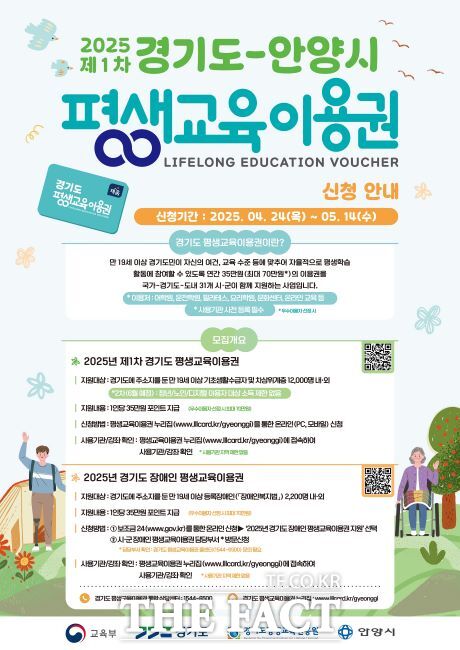 평생교육이용권 제1차 모집 포스터. /안양시