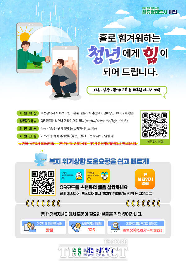 대전시 청년 고독사 고위험군 발굴 홍보 포스터./대전시