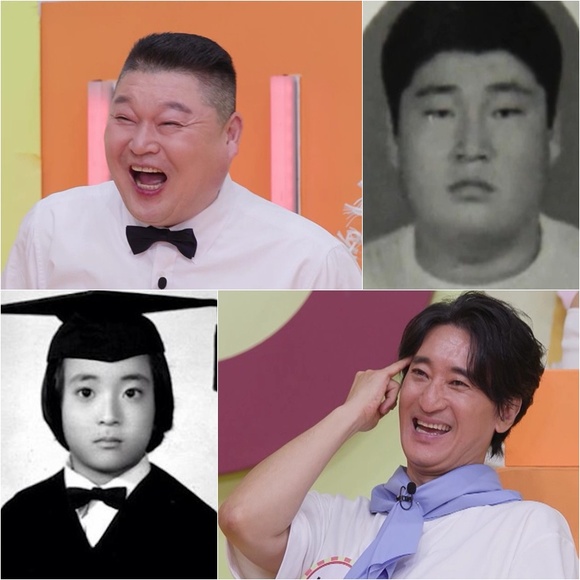 방송인 강호동(상단)과 배우 신현준의 어린시절 모습이 공개되는 공부와 놀부 5회는 28일 밤 9시 50분 방송된다. /KBS2