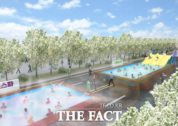 오는 2025 유성온천문화축제에서 선보일 국내 최초 야외 온천수 수영장 모습 /대전 유성구