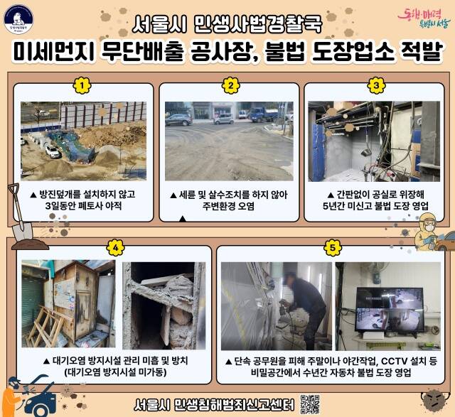 미세먼지 불법 배출 공사장 적발 인포그래픽 /서울시
