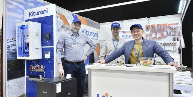 귀뚜라미는 김학수 대표이사 체제에서 해외 시장 공략을 지속하고 있다. 사진은 지난해 4월 귀뚜라미가 러시아에서 열린 건축 장비·자재 박람회 당신의 집에서 운영한 홍보 부스 모습 /귀뚜라미 러시아