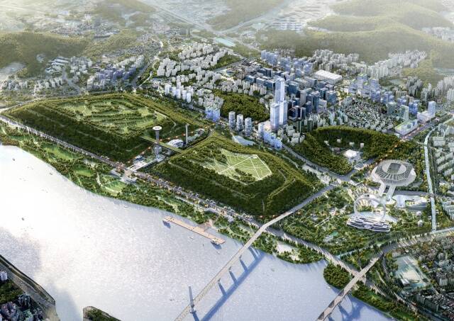 서울시가 상암 재창조 구상이 첫발을 뗐다. 사진은 상암 일대 종합 마스터플랜 조감도. /서울시