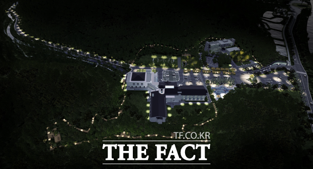 속리산 포레스트 조감도. 연수원동, 호텔동, 캠핑동, 산책길 등으로 이루어져 있다. /애터미