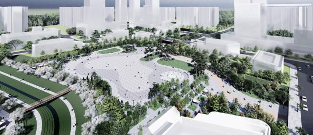 오룡지구 내에 있는 중심광장 조감도. /전남개발공사