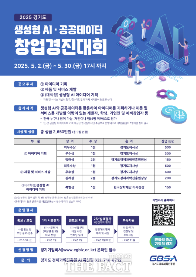 2025년 경기도 생성형AI·공공데이터 활용 창업경진대회 홍보물 /경기도