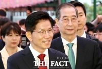  한덕수, 조계사에서 김문수 만나 