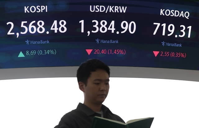 7일 서울 외환시장에서 원·달러 환율은 전 거래일 주간거래 종가(1405.3원) 대비 25.3원 내린 1380.0원에 출발했다. /뉴시스