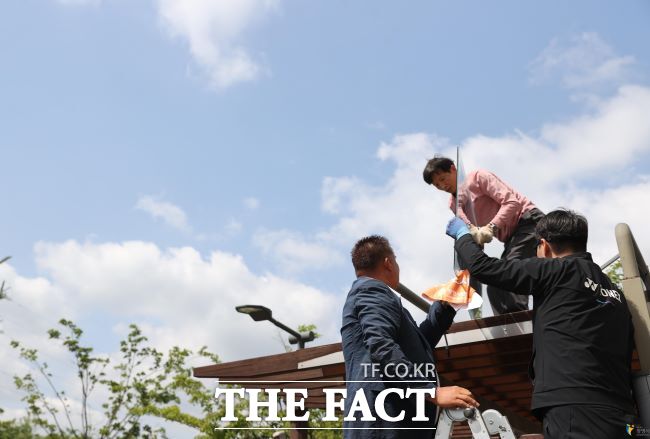 광명시민에너지협동조합 미니태양광발전소1호기 설치 공사 모습 /광명시