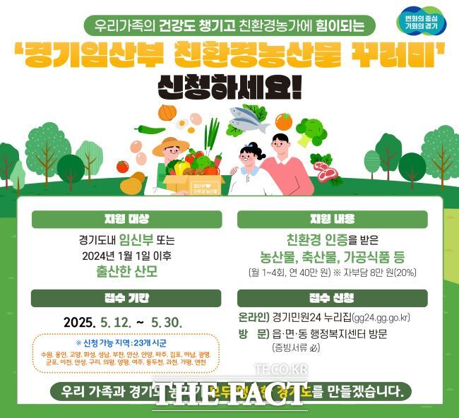 경기 임산부 친환경 농산물 지원 사업 홍보물. /경기도