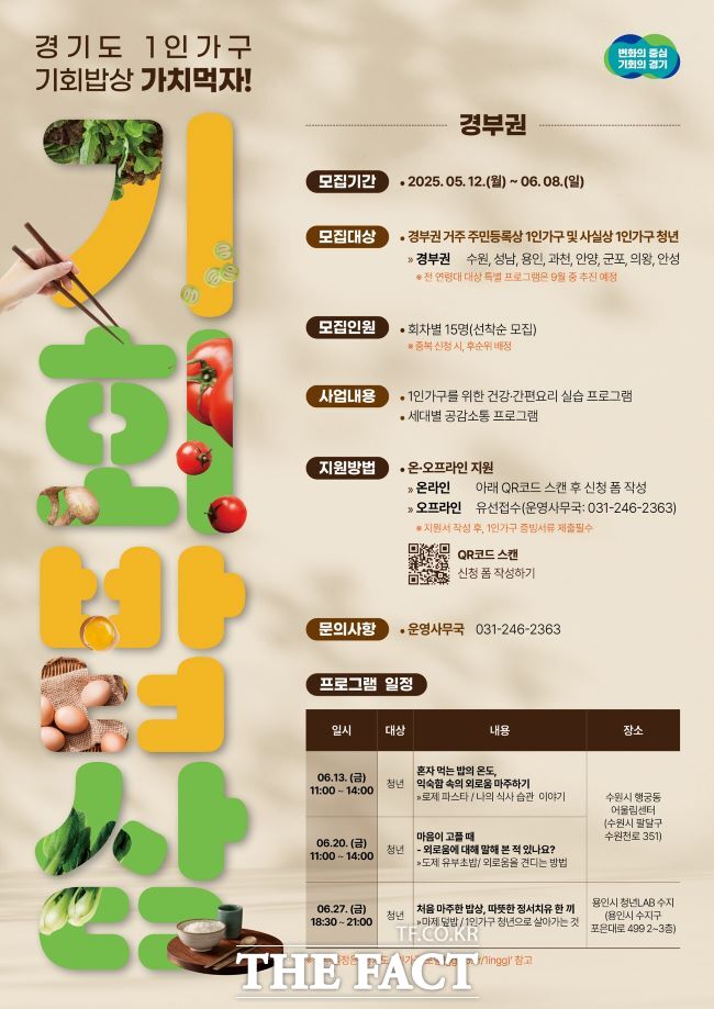 경기도 1인 가구 기회밥상 홍보물. /경기도