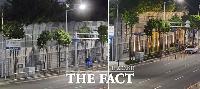 보행로 조형물 설치 전·후 모습 /안양시