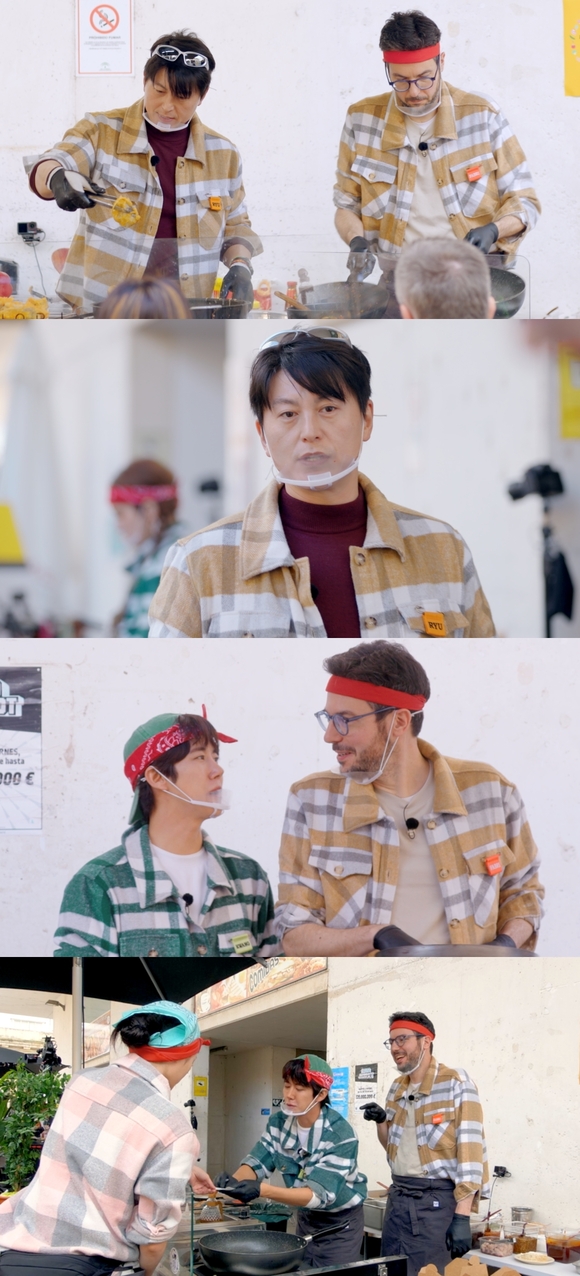 길바닥 밥장사 6회에서는 파브리와 류수영이 채식 메뉴를 요리하는 모습이 등이 그려진다. /JTBC