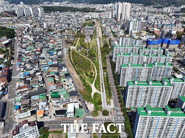 옛 진주역 철도부지 드론 사진 /진주시