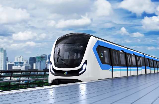 현대로템은 최근 대만 타이중시 도시철도공정국에서 발주한 타이중 블루라인 전동차 공급 사업 본계약을 체결했다. 현대로템이 납품할 타이중 블루라인 무인 전동차 조감도. /현대로템
