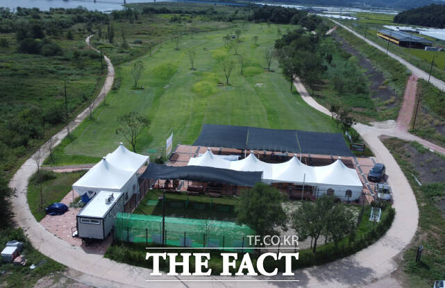 충남 청양군 청남면에 건설된 금강변 파크골프장 전경. /청양군