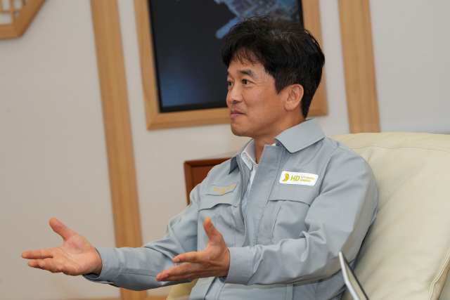 류상훈 HD현대삼호 상무가 지난 14일 오후 전남 영암 사업장에서 인터뷰를 하고 있다. /HD현대