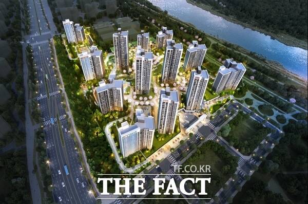 대전도시공사가 갑천4BL 공공지원민간임대주택 민간 사업자 공모 결과, 15일 계룡건설산업 컨소시엄을 최종 우선협상대상자로 선정했다. 사진은 갑천4BL 공공지원민간임대주택 조감도. /대전도시공사