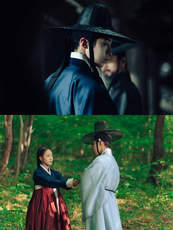 배우 조보아(위)와 이재욱이 퍼스널컬러가 한복인 것처럼 제옷에 맞는 느낌을 안기는 가운데 열연으로 미쟝센을 살렸다. /넷플릭스