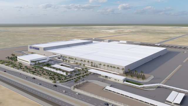 장재훈 현대자동차그룹 부회장은 14일(현지시간) 사우디아라비아 킹 살만 자동차 산업단지 현대차 사우디아라비아 생산법인(HMMME) 공장 착공식에서 해외 투자로 국내가 소외되거나 위축한다고 전혀 생각하지 않는다고 말했다. HMMME 조감도. /현대차그룹