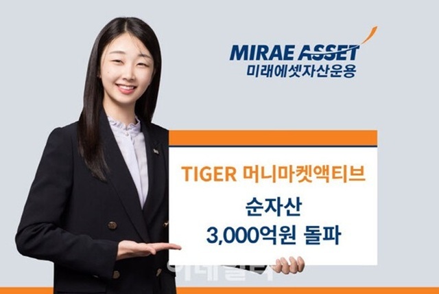 미래에셋자산운용은 TIGER 머니마켓엑티브가 상장 3주 만인 지난 14일 순자산 3000억원을 넘어섰다고 밝혔다. /미래에셋자산운용