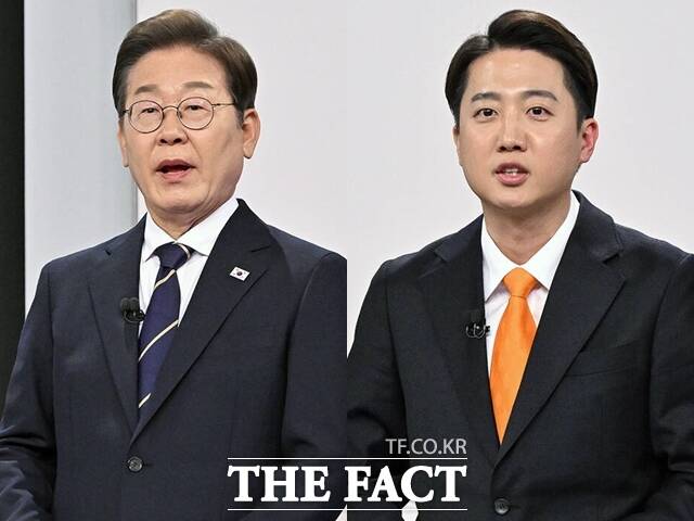 이재명 더불어민주당 대선 후보와 이준석 개혁신당 후보는 18일 쌀값 안정 문제 등을 두고 맞붙었다. /국회사진취재단