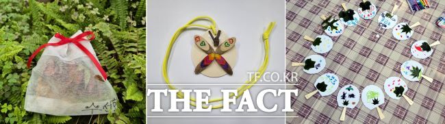 부천무릉도원수목원 생태교실에서 만든 어린이 작품들. /부천시