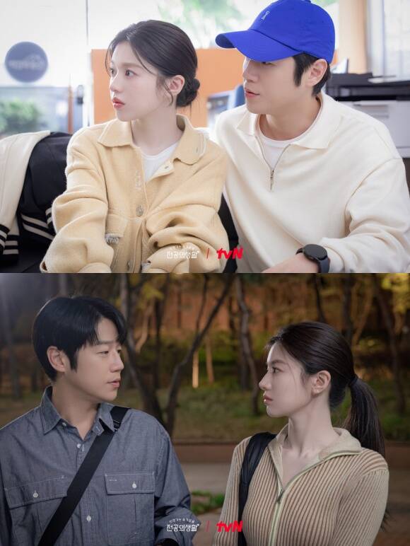 배우 고윤정이 tvN 토일드라마 언젠가는 슬기로울 전공의생활의 편성이 밀려 표류하는 1년 간 차기작을 촬영하느라 조급함이나 불안함은 없었다고 밝혔다. /tvN