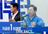  '방탄유리' 설치된 유세차량에서 연설하는 이재명 [TF포착]