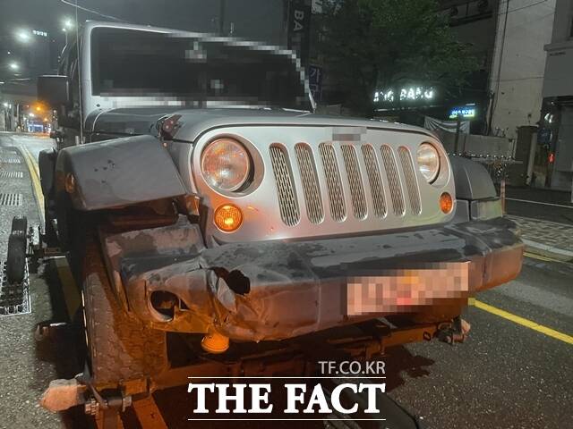 A 씨가 운전한 차량 모습. /부산 해운대경찰서