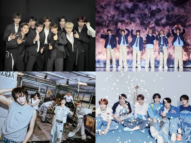 5세대 보이그룹의 약진이 두드러진다. 제로베이스원과 라이즈가 2023년 데뷔와 동시에 치고나가 자리를 잡았고 여기에 NCT WISH가 초고속 성장, 보이넥스트도어(이상 왼쪽 위부터 시계 방향)가 우직하게 성장하며 최근 밀리언셀러 반열에 올랐다. /웨이크원, SM엔터, KOZ엔터