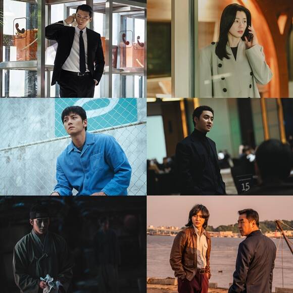 디즈니+는 올해 메이드 인 코리아 북극성 조각도시 파인: 촌뜨기들 탁류(왼쪽 위부터 시계방향)를 공개할 예정이다. /월트디즈니 컴퍼니 코리아