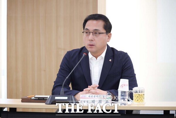 지난 23일 박희조 동구청장이 3주년 성과보고회에서 발언하고 있다. /대전 동구