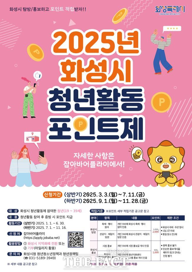 화성시 청년활동포인트제 안내문/화성시